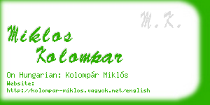 miklos kolompar business card