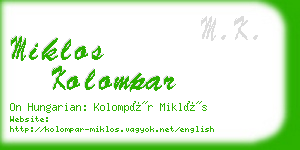 miklos kolompar business card